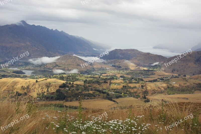 Landscape Queenstown New Zealand South Island Mountain