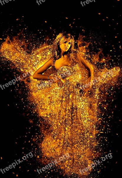 Woman Dress Glitter Gold Fashion