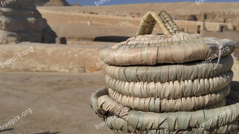 Basket Egypt Sphinx Desert Crafts