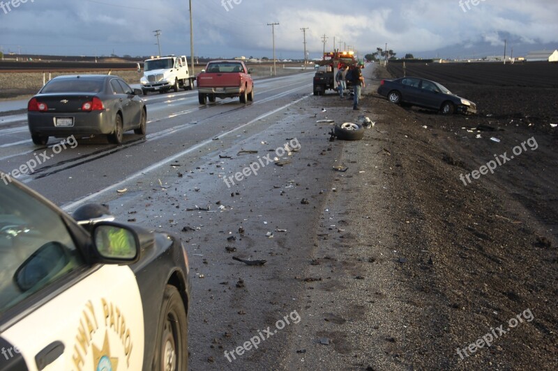 Car Accident Roadside Cloudy Car Accident