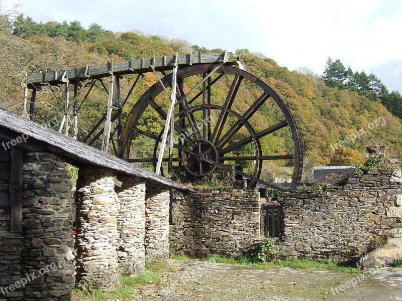 Water Wheel Morwellham Quay Devon Uk Ancient