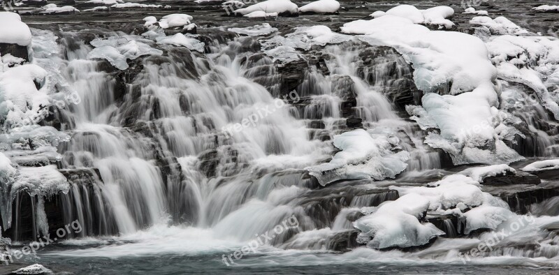 Sacred Dancing Cascades Waterfall Winter Snow Ice