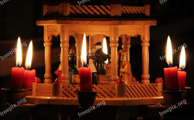 Pyramid Christmas Candles Burn Round