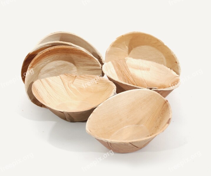 Round Plates Palm Leaf Material Dishware