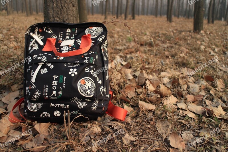 The Leaves Backpack Woods Autumn School