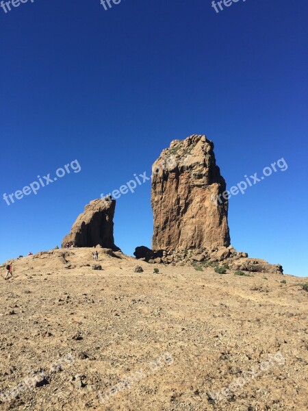 Gran Canaria Roque Nublo Nature Mountains Free Photos