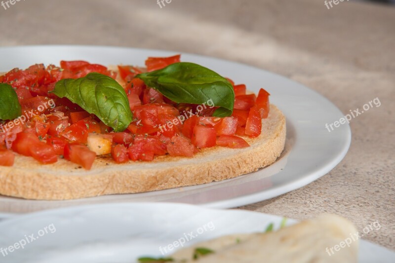 Bruschetta Italy Eat Tomato Basil