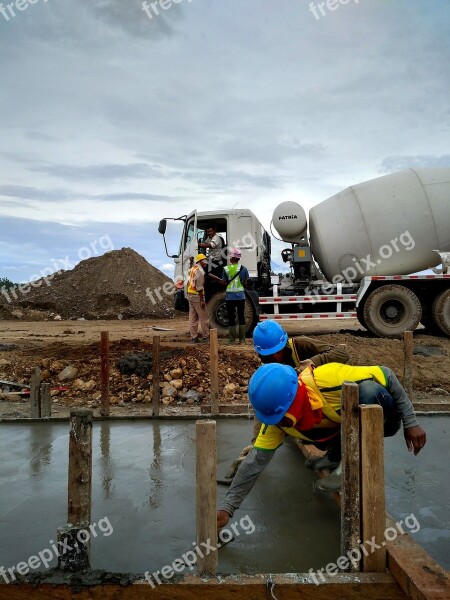 Construction Worker Concrete Work Labor