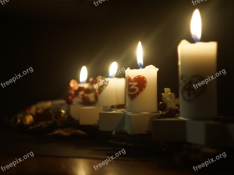 Christmas Candles Advent Flame Burning Candle