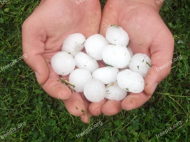 Hail Ice Rain Big Hailstones Frozen Drops