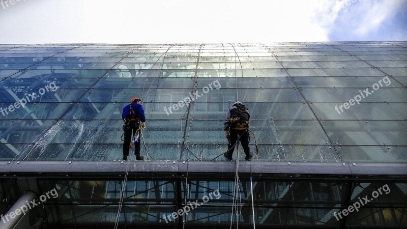 Hamburg Window Cleaner Glass Achitecture Building