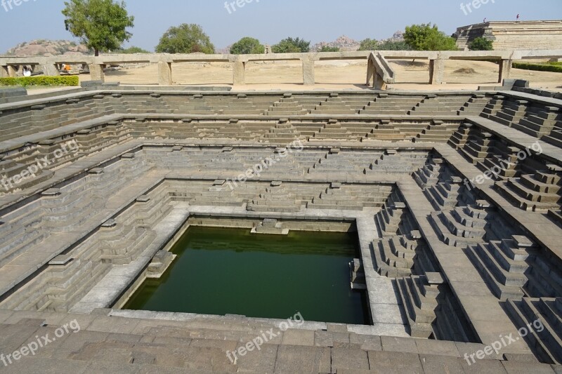 Stepped Tank Hampi Unesco Monument Karnataka