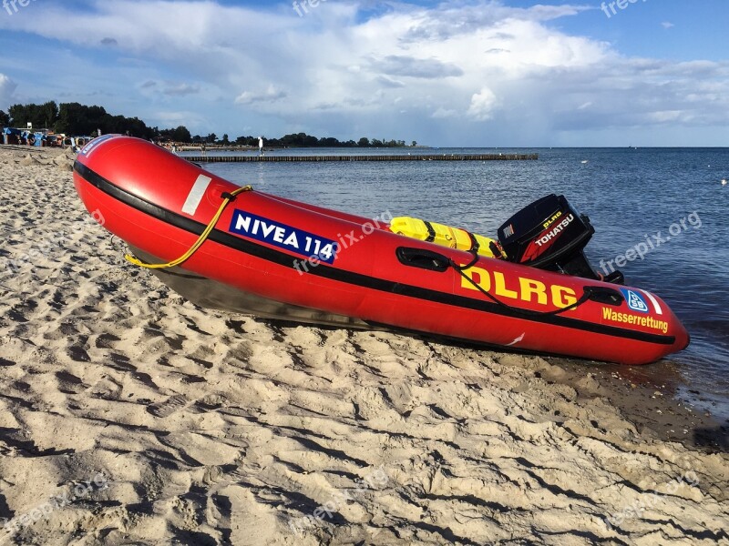 Dlrg Lifeboat Coast Sea Water Rescue