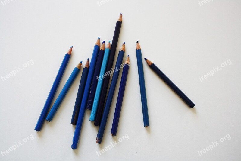 Pencils Colored Pencils Blue Pencils Blue Colors