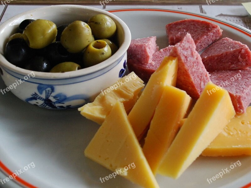 Supper Cheese Olives Sausage Lunch