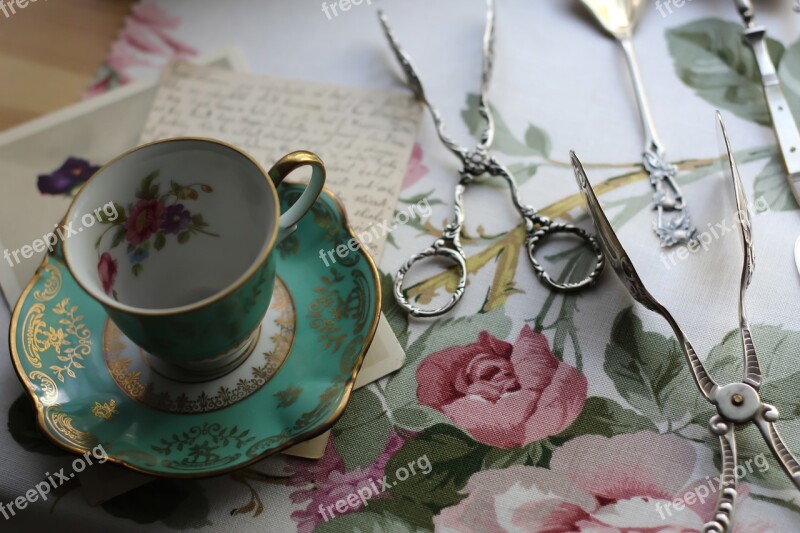 Vintage Cup Cutlery Vintage Silver Scissors