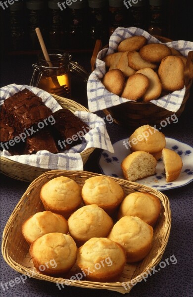 Baked Goods Food Table Muffins Brownies