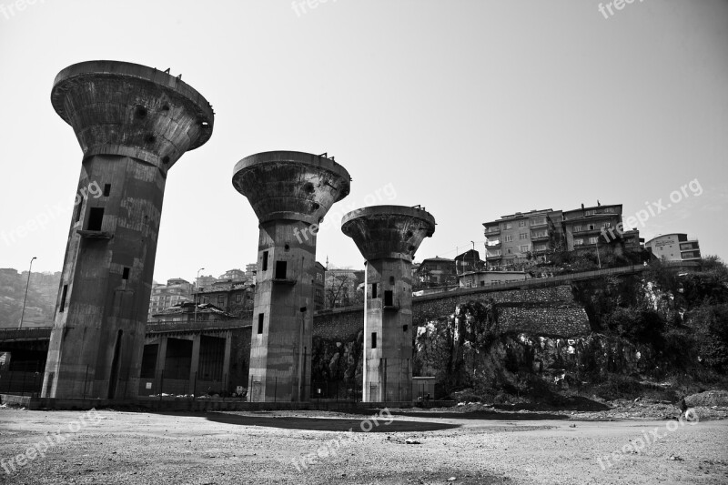 Tower Black White City Shadow Light