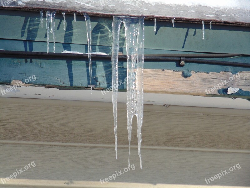 Winter Snow Icicle Ice Awning