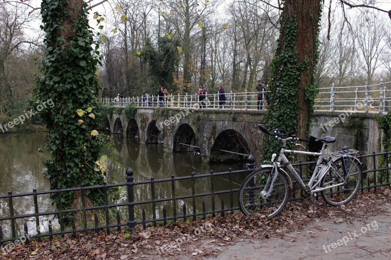 Bruges Bike Bridge River Landscape