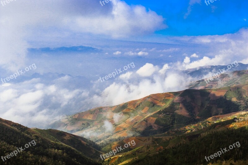 Nice View View From Above Blue Sky Cloudy Free Photos