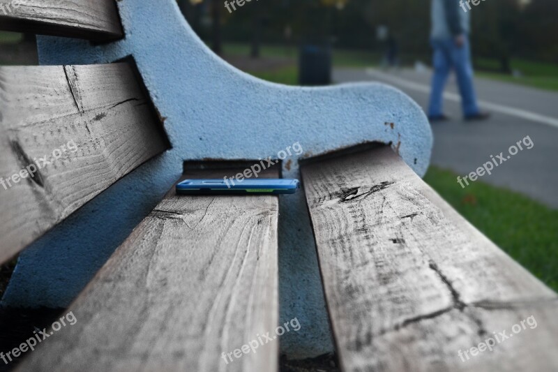 Bench Iphone Wood Person Mobile