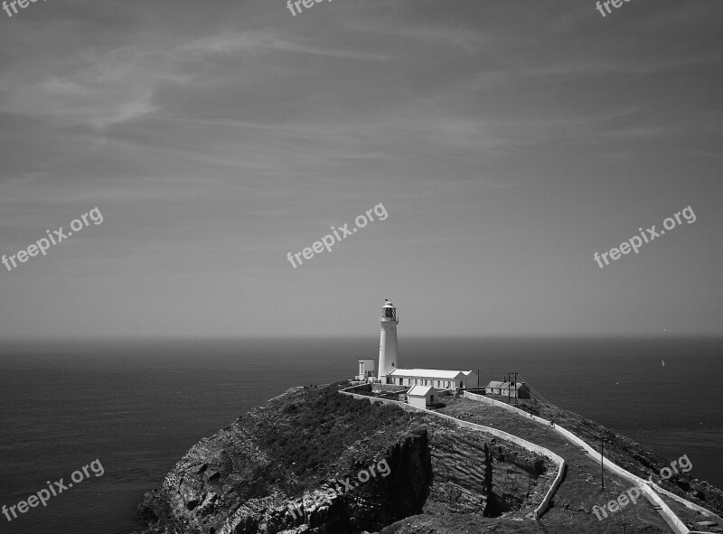 Lighthouse Cliffs Sea Coast Nature