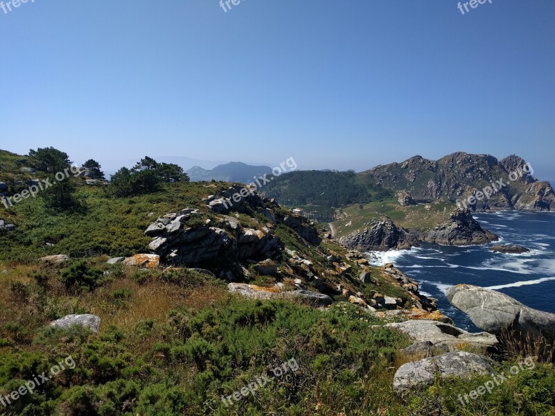 Cies Island Rias Baixas Pontevedra Costa Rocks