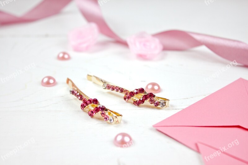 Gold Hair Accessories Pink Gem Fashion