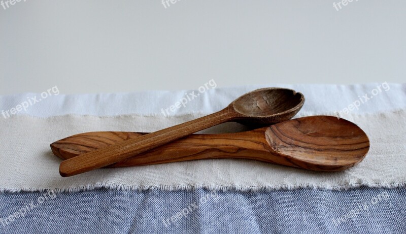 Close Up Spoon Wooden Spoon Old Rustic