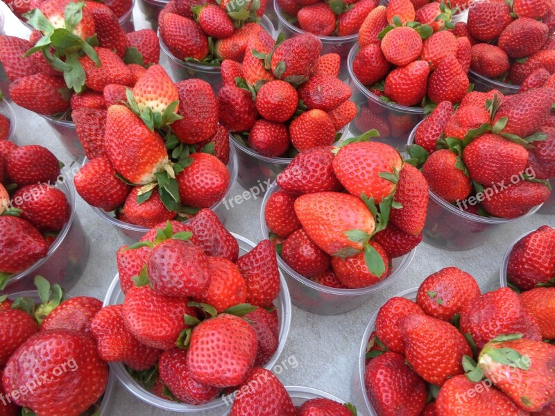 Strawberry Healthy Berries Food Market Sweet