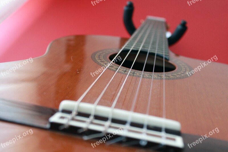 Guitar Music Ropes Perspective Spanish Guitar