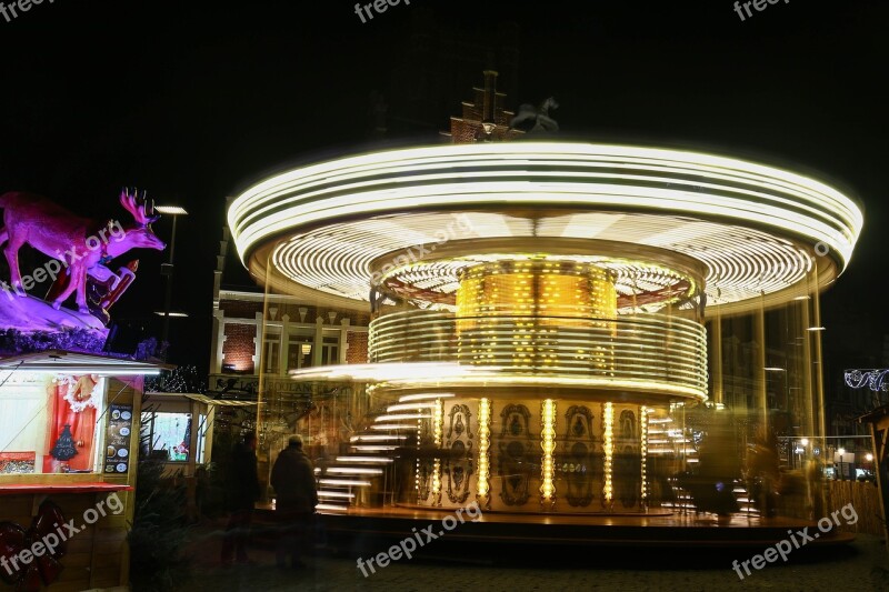 Manege Night Christmas Market Lights Free Photos