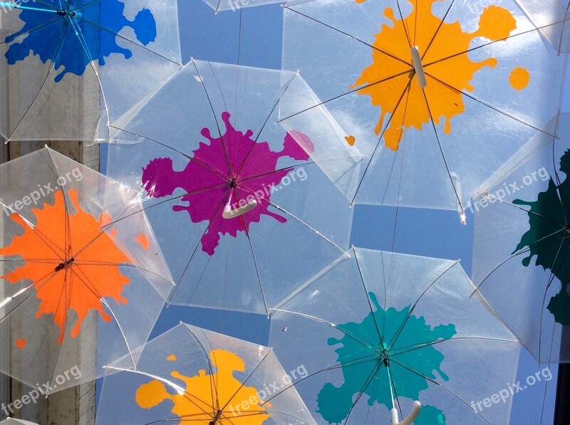 Umbrella Decorations Street Agueda Festival