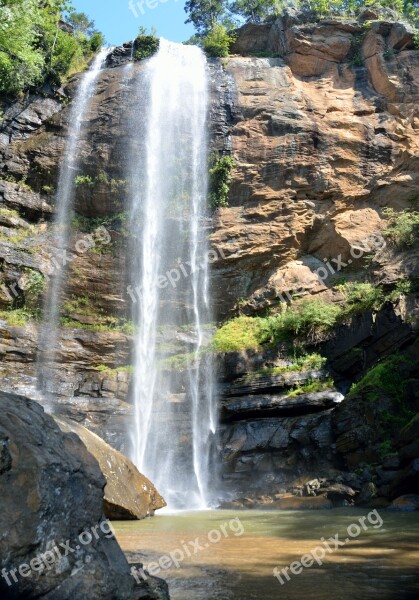 Tocoa Falls Georgia Usa Waterfall Landscape