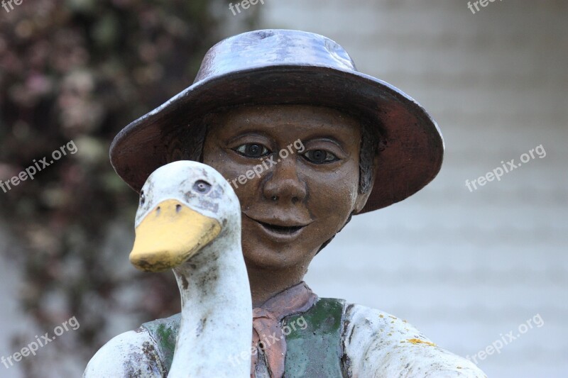 Figure Black Boy Goose Deco