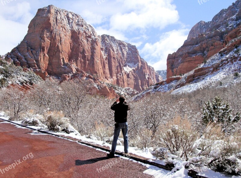 Zion National Park National Park Rock Formation America United States