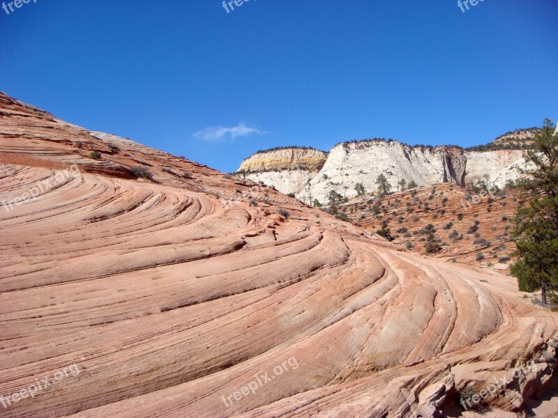 Zion National Park National Park Rock Formation America United States