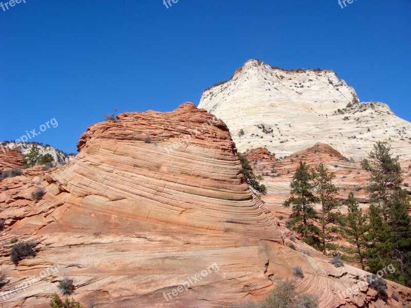 Zion National Park National Park Rock Formation America United States