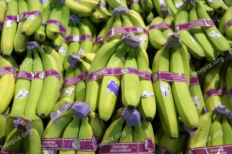 Bananas Eat Market Vitamins Food