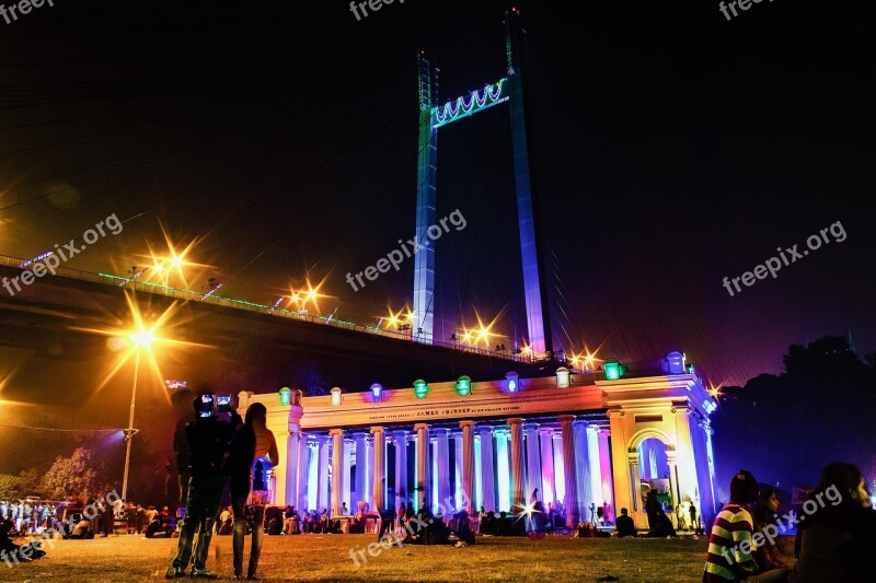 Kolkata Night Out India Bridge Night