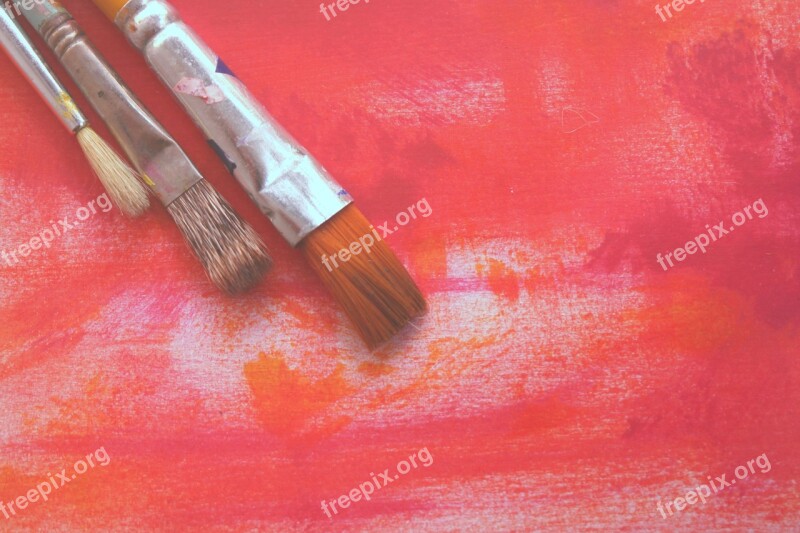 Bright Paint Colour Pink Brushes