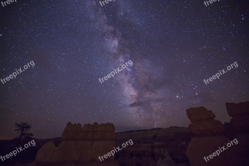 The Milky Way Starry Sky Canyon Late Star