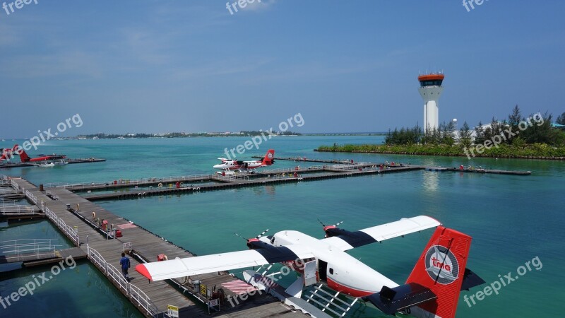 Seaplane Male Tourism Pier Bay