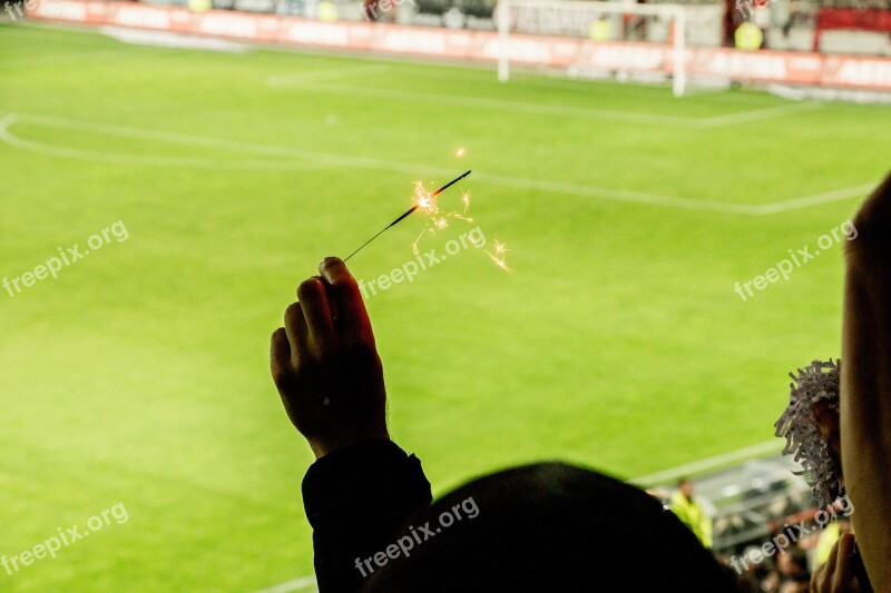 Football Football Match Flags Rush Fans