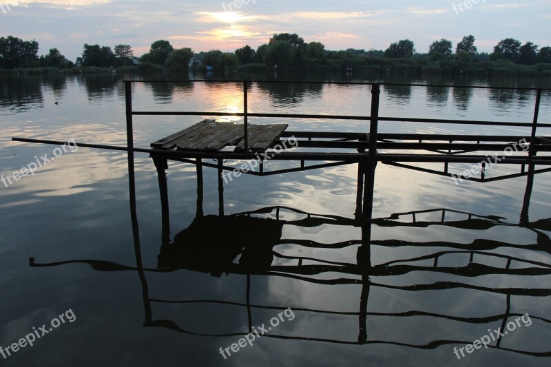 Sunset Pier Water Ráckeve Danube