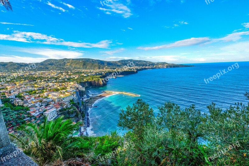 Amalfi Sorrento Italy Coastline Mountains