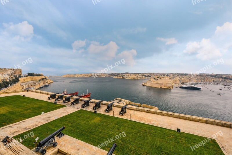 Malta Port Harbor Cannons Mediterranean