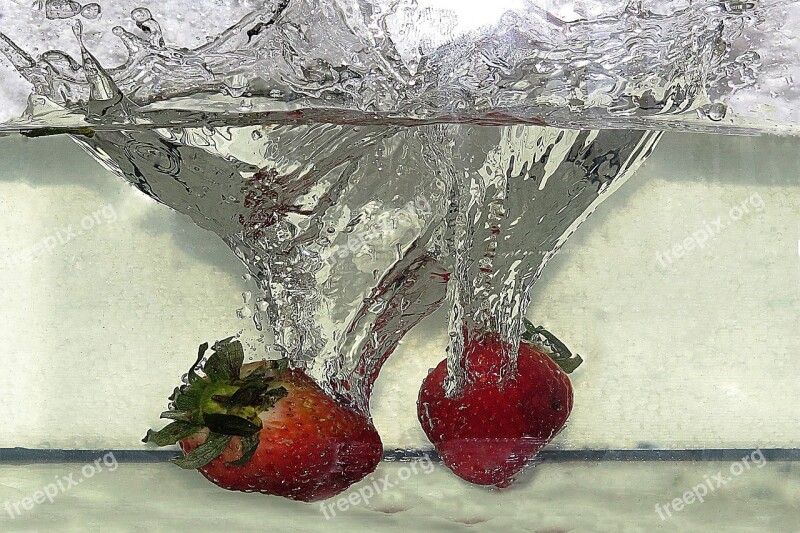 Strawberries Water Fruit Summer Spray