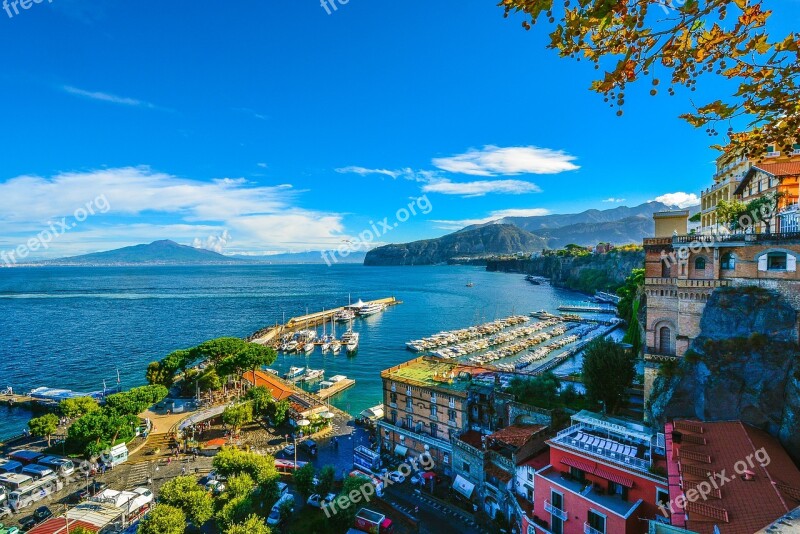 Sorrento Amalfi Skyline Coastline Blue